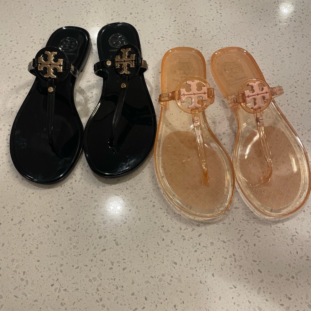 2 Pairs of NWOT Tory Burch Mini Miller Jelly Sandals- perfect unworn condition